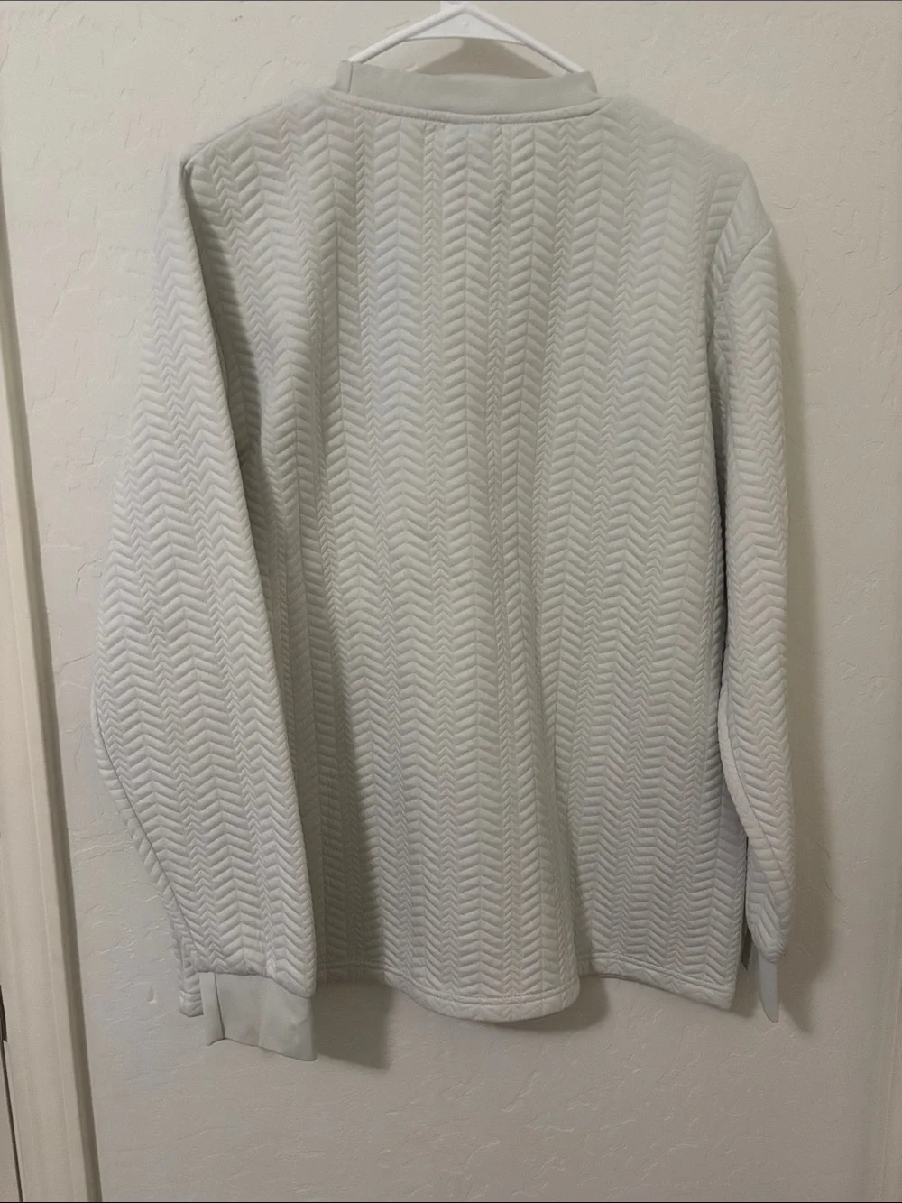 Original Deluxe White Quilted Chevron Crewneck